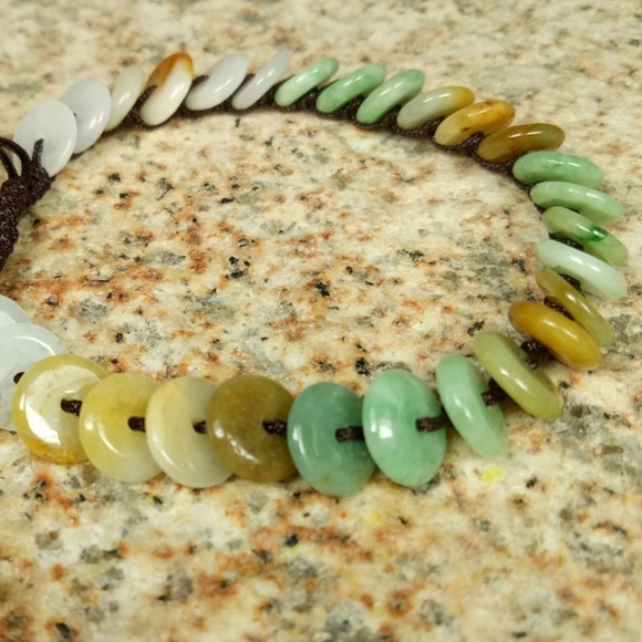 Certified Natural Grade A Jade Jadeite Hand-Knitting Bead Circle Beads Bracelet - Picture 6 of 7